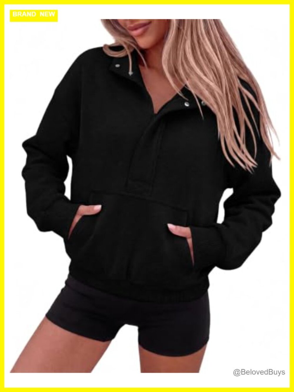 Womens Quarter Zip Crop Sweatshirt Long Sleeve Mock Neck Fleece Pullover